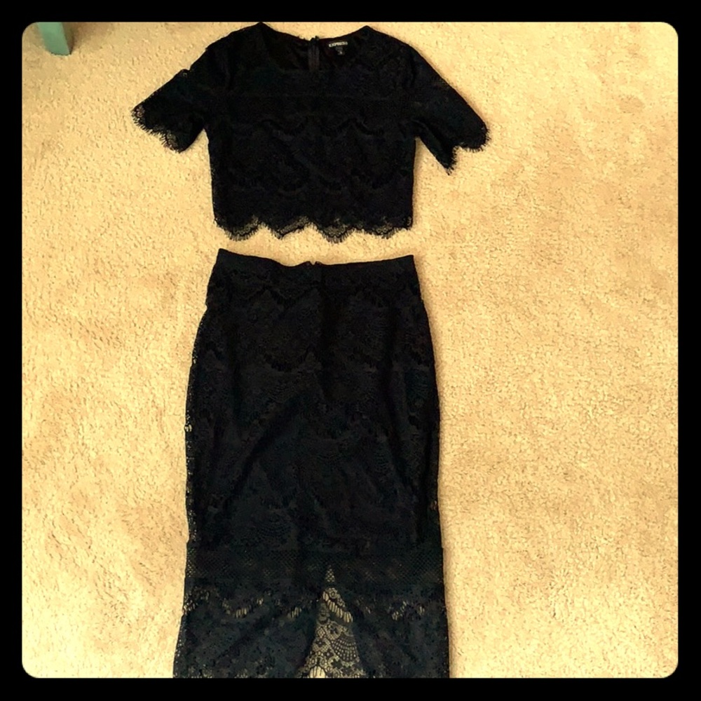 Crop top with fitted skirt